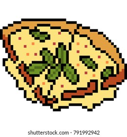 vector pixel art pizza cheese isolated