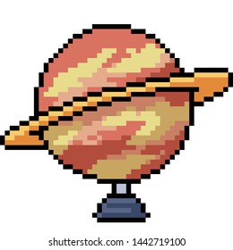 vector pixel art planet toy isolated cartoon