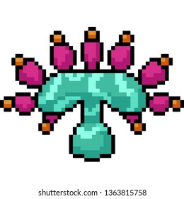vector pixel art plankton deep sea isolated cartoon