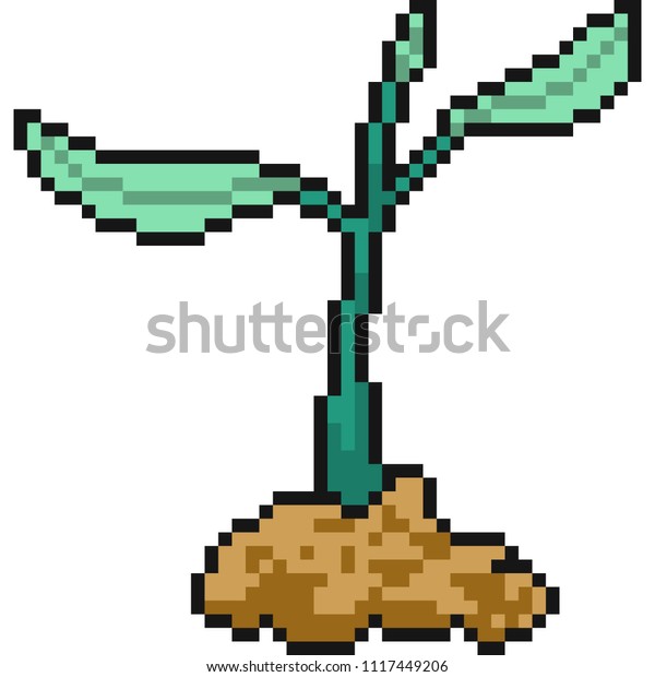 Vector Pixel Art Plant Seed Isolated Stock Vector (Royalty Free ...