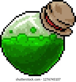 vector pixel art poison bottle isolated cartoon