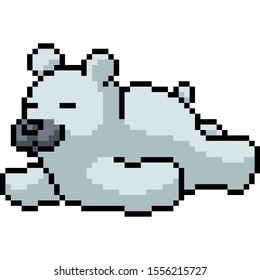 vector pixel art polar bear isolated cartoon