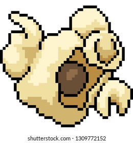 vector pixel art popcorn isolated cartoon