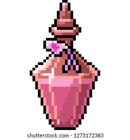 vector pixel art potion bottle isolated cartoon