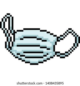 vector pixel art protective mask isolated cartoon