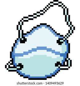vector pixel art protective mask isolated cartoon