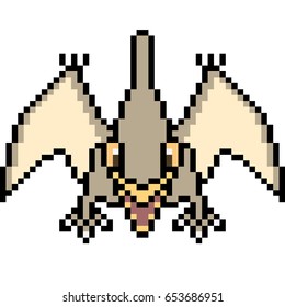vector pixel art pteranodon dinosaur