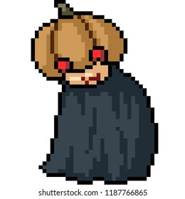 vector pixel art pumpkin costume isolated cartoon