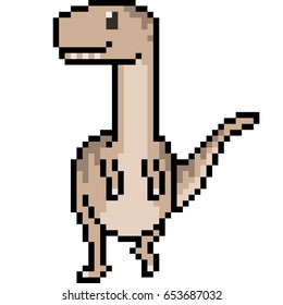 Vector Pixel Art Raptor Dinosaur