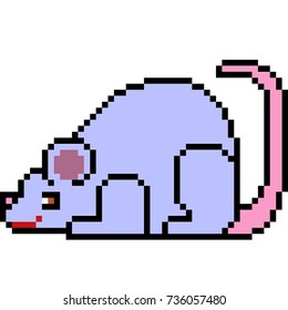 vector pixel art rat isolated