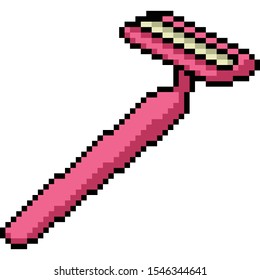 vector pixel art razor isolated cartoon