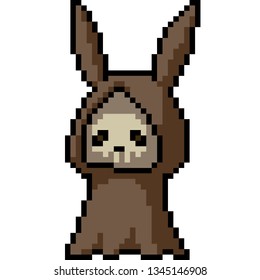 vector pixel art reaper rabbit isolated cartoon