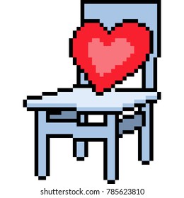 vector pixel art remance chair isolated