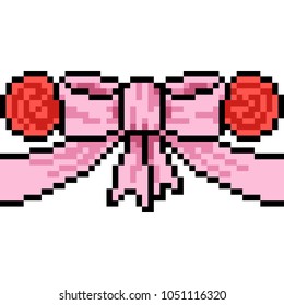 Pixel Art Ribbon Bow Pink Stock Vector (Royalty Free) 1387743962 ...
