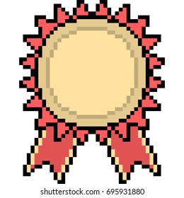 vector pixel art ribbon isolated