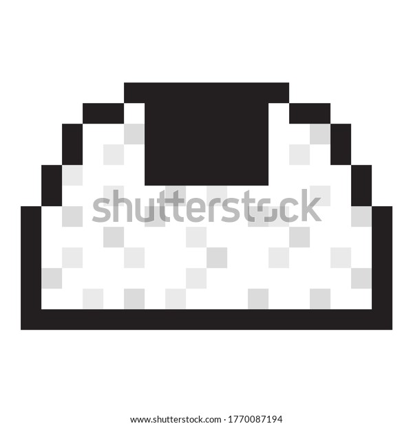 Vector Pixel Art Rice Ball Isolated Stock Vector (Royalty Free ...