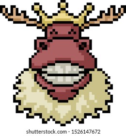 vector pixel art royal deer isolated cartoon