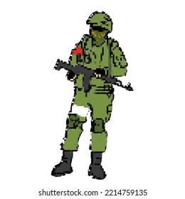 Vektorpixelkunst, russischer Soldat