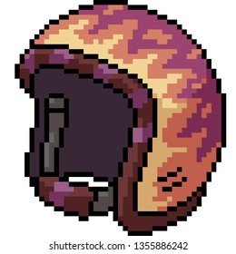 vector pixel art safety helmetisolated cartoon