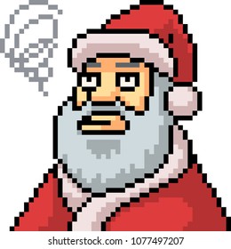 vector pixel art santa bored isolated cartoon