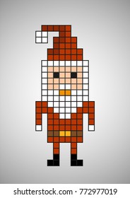 Vector pixel art with Santa Claus.