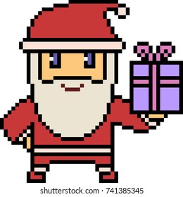 Vector Pixel Art Santa Isolated