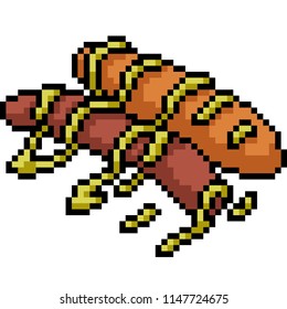 vector pixel art sausage set isolated cartoon