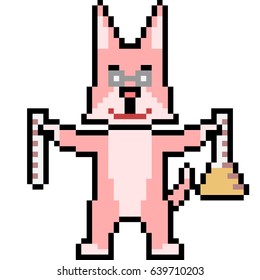 vector pixel art scientist