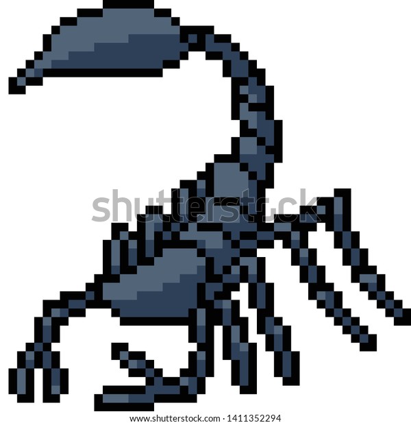 Vector Pixel Art Scorpion Monster Isolated Stock Vector