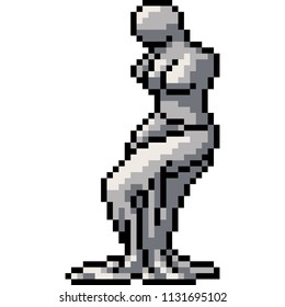 vector pixel art sculpture isolated cartoon