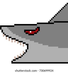 vector pixel art shark isolated