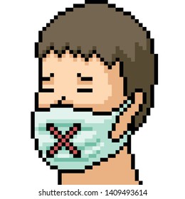 vector pixel art shut up isolated cartoon