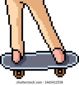 vector pixel art skateboard toy isolated cartoon