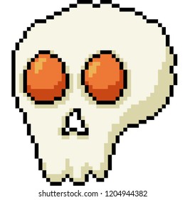 vector pixel art skull egg isolated cartoon