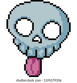 vector pixel art skull mask isolated cartoon
