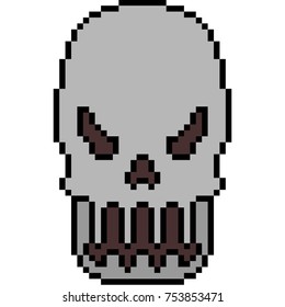 vector pixel art skull mask isolated