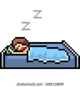 vector pixel art sleep snore isolated cartoon