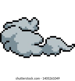 Vector Pixel Art Smoke Cloud Isolated Cartoon