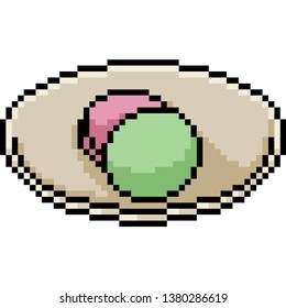 vector pixel art snack dish isolated cartoon