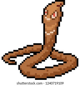 vector pixel art snake isolated cartoon
