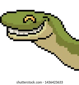 vector pixel art snake smile isolated cartoon