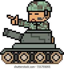 vector pixel art soldier isolated