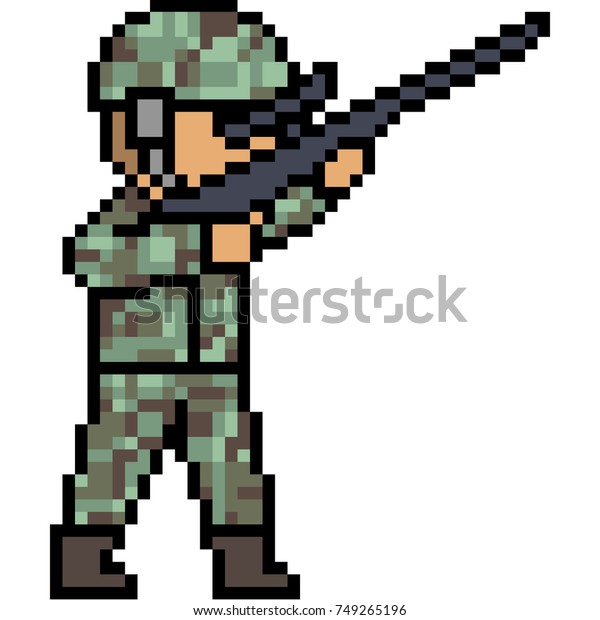 Vector Pixel Art Soldier Shot Isolated Stock Vector (Royalty Free ...