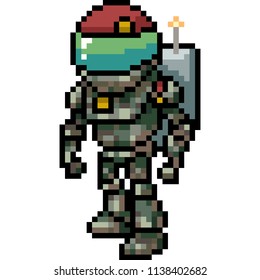 vector pixel art space soldier isolated cartoon
