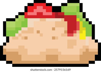 vector pixel art Spicy Fiesta Taco