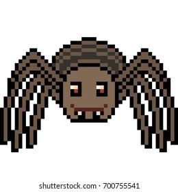 vector pixel art spider isolated