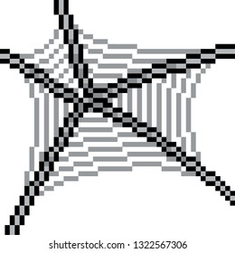 vector pixel art spider web isolated cartoon