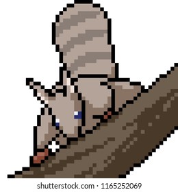 vector pixel art squirrel branch isolated cartoon
