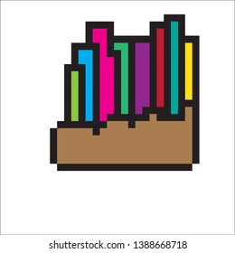 vector pixel art stationary isolated cartoon
