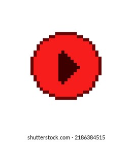 vector pixel art style, old videogames style, retro style 18 bit play symbol vector